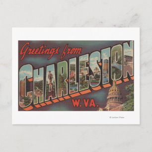Charleston, West Virginia - Large Letter Scenes Postcard