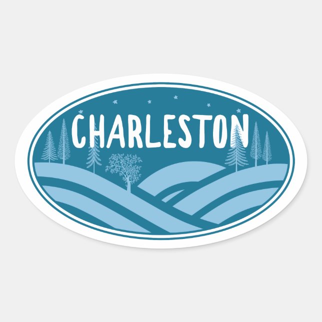 Charleston West Virginia Outdoors Oval Sticker (Front)
