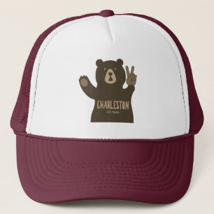 Charleston West Virginia Peace Bear Trucker Hat