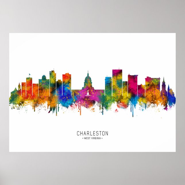 Charleston West Virginia Skyline Poster (Front)