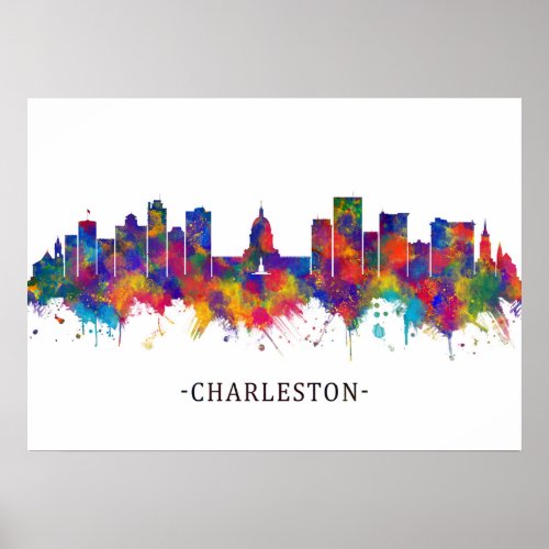 Charleston West Virginia Skyline Poster