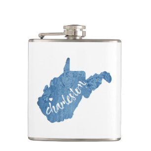 Charleston West Virginia Wood Grain Flask