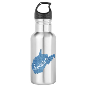 Charleston West Virginia Wood Grain Stainless Steel Water Bottle