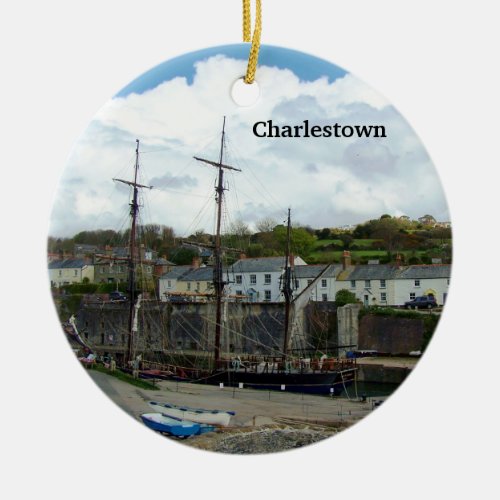 Charlestown Harbor Cornwall UK Poldark Location Ceramic Ornament