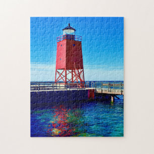 Charlevoix Lighthouse Reflections Jigsaw Puzzle