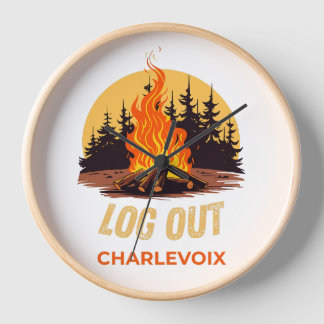 Charlevoix Michigan Campfire Clock
