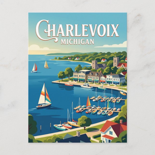 Charlevoix, Michigan Postcard (Front)
