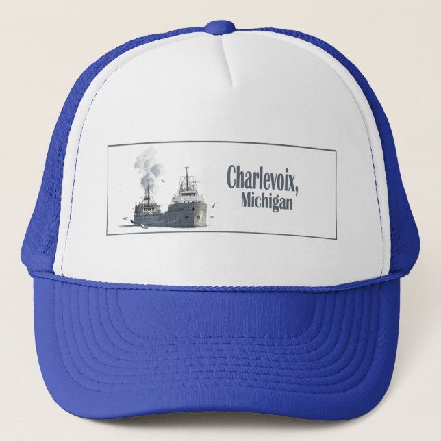 Charlevoix, Michigan Trucker Hat (Front)