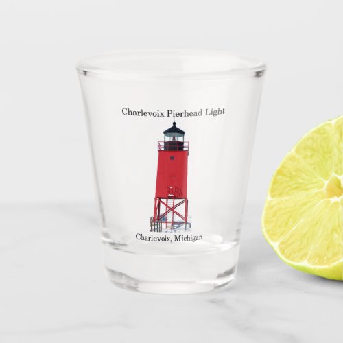 Charlevoix Pierhead Light shot glass