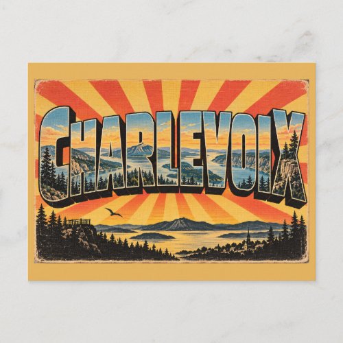 Charlevoix QC Meteorite Crater River Art Postcard
