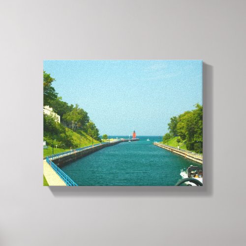 Charlevoix South Pier Light Station CharlevoixMI Canvas Print