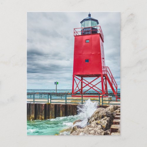 Charlevoix South Pierhead Lighthouse Postcard