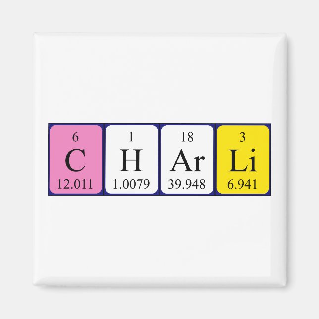 Charli periodic table name magnet (Front)
