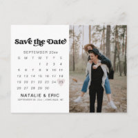 CHARLI Retro Modern Photo Save The Date  Postcard