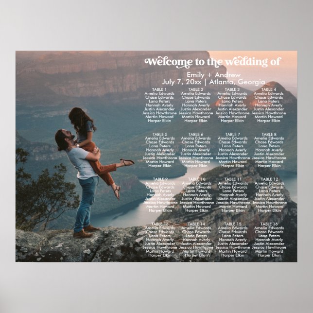 CHARLI Retro Photo Seating Chart Template (Front)