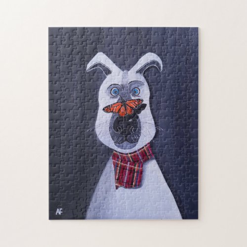 Charlie and the Monarch Painting by Alfred Fox Jigsaw Puzzle