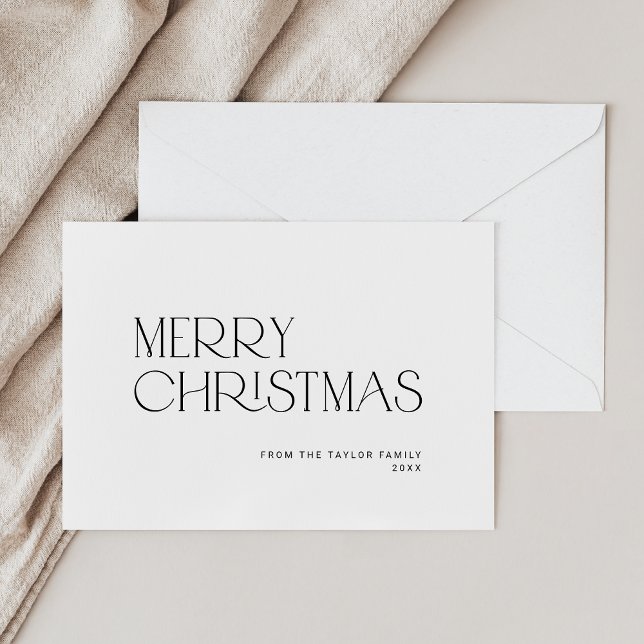 CHARLIE Black Easy Simple Family Merry Christmas Holiday Card (CHARLIE Black Easy Simple Family Merry Christmas Holiday Card)