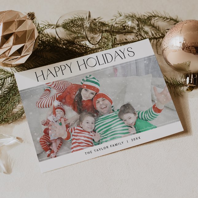 CHARLIE Black Happy Holidays Xmas Photo Christmas Holiday Card (CHARLIE Black Happy Holidays Xmas Photo Christmas Holiday Card)
