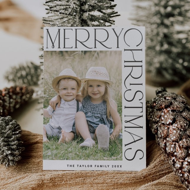 CHARLIE Black White Photo Merry Christmas Holiday Letterpress Photo Cards (CHARLIE Black White Photo Merry Christmas Holiday Letterpress Photo Cards)