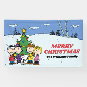 Charlie Brown and Friends Christmas Banner