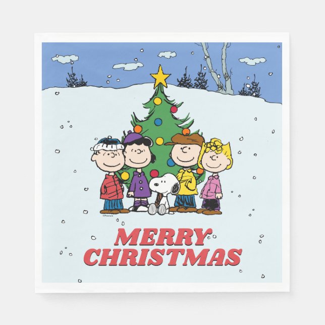 Charlie Brown and Friends Christmas Napkins (Front)