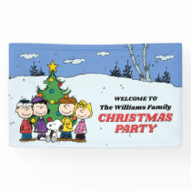 Charlie Brown and Friends Christmas Party Banner