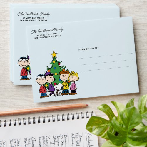 Charlie Brown and Friends Christmas Party Envelope