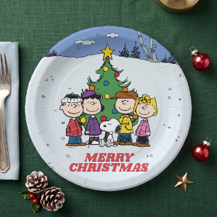 Charlie Brown and Friends Christmas Party Paper Plates