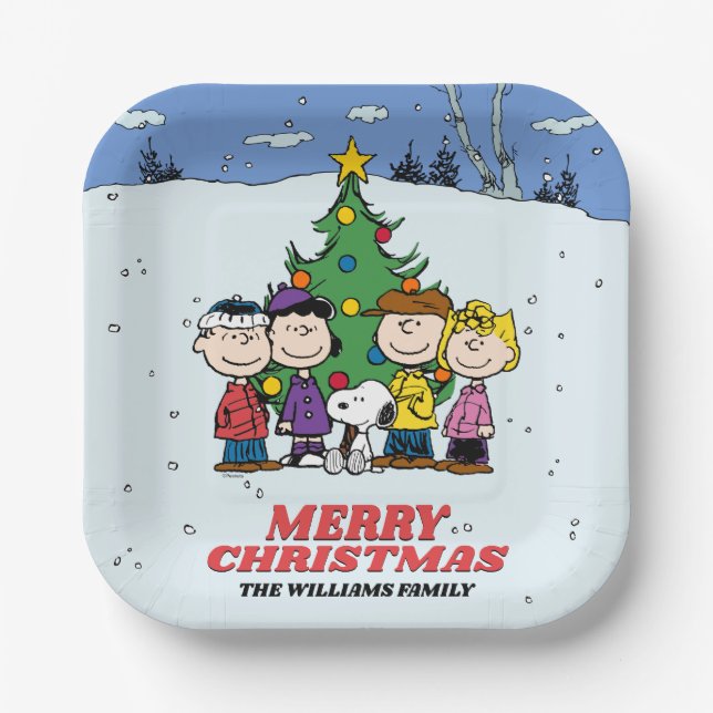 Charlie Brown and Friends Christmas Party Paper Plates (Front)