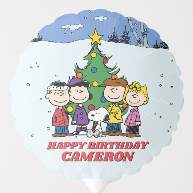 Charlie Brown and Friends Winter Birthday Balloon (Front)