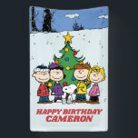 Charlie Brown and Friends Winter Birthday Banner<br><div class="desc">Wish that birthday kid in your life a Happy Birthday with this super cute Peanuts sign featuring the whole Peanuts gang! Personalize by adding your name.</div>