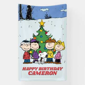 Charlie Brown and Friends Winter Birthday Banner