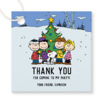 Charlie Brown and Friends Winter Birthday Favor Tags