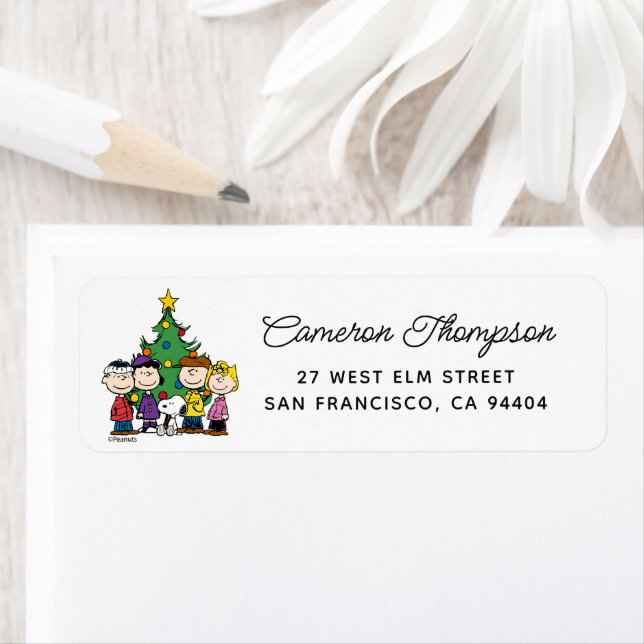 Charlie Brown and Friends Winter Birthday Label (Insitu)