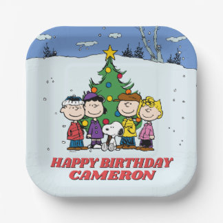 Charlie Brown and Friends Winter Birthday Paper Plates