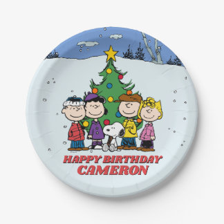 Charlie Brown and Friends Winter Birthday Paper Plates