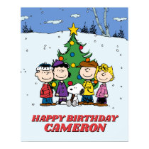 Charlie Brown and Friends Winter Birthday Poster