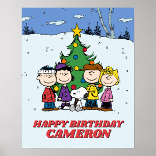 Charlie Brown and Friends Winter Birthday Poster