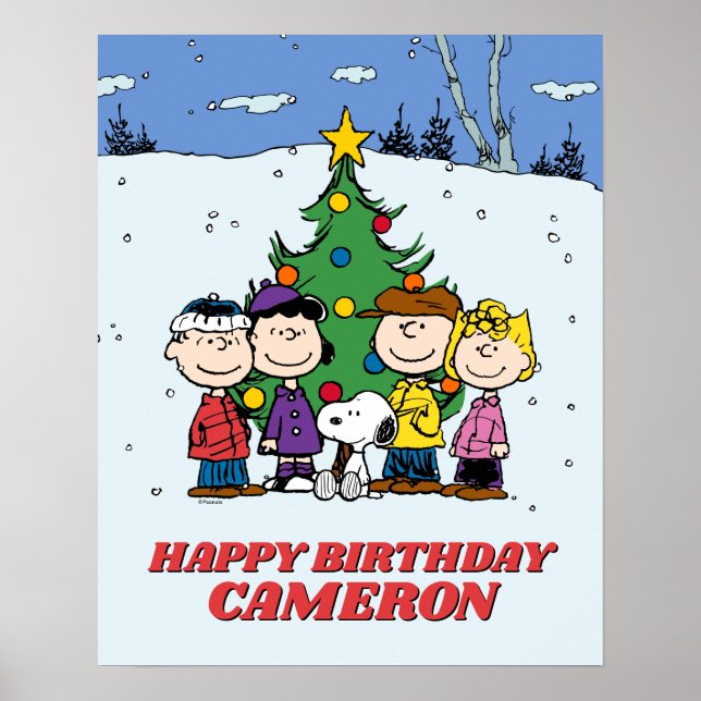 Charlie Brown and Friends Winter Birthday Poster (Front)