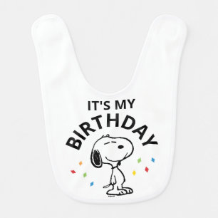 Charlie Brown and Gang Confetti Birthday Baby Bib