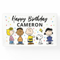 Charlie Brown and Gang Confetti Birthday Banner