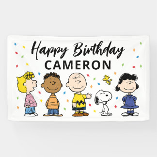 Charlie Brown and Gang Confetti Birthday Banner