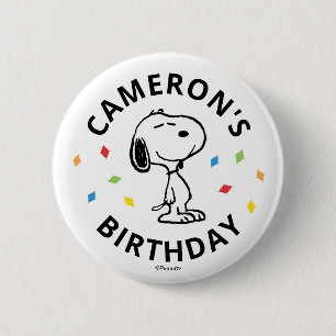 Charlie Brown and Gang Confetti Birthday Button