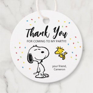 Charlie Brown and Gang Confetti Birthday Favor Tags