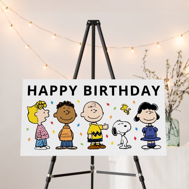 Charlie Brown and Gang Confetti Birthday Foam Board (In Situ (Stand))