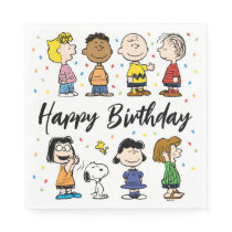 Charlie Brown and Gang Confetti Birthday Napkins