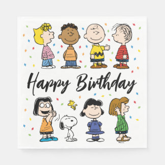 Charlie Brown and Gang Confetti Birthday Napkins