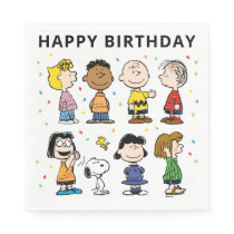 Charlie Brown and Gang Confetti Birthday Napkins