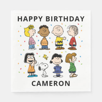 Charlie Brown and Gang Confetti Birthday Napkins
