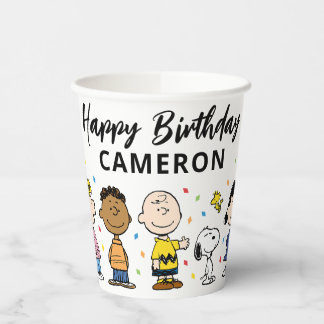 Charlie Brown and Gang Confetti Birthday Paper Cups